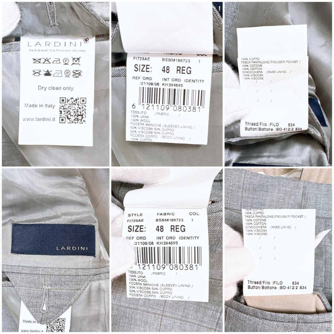 美品】LARDINI メンズセットアップ 48 グレー ブロックチェック - メルカリ