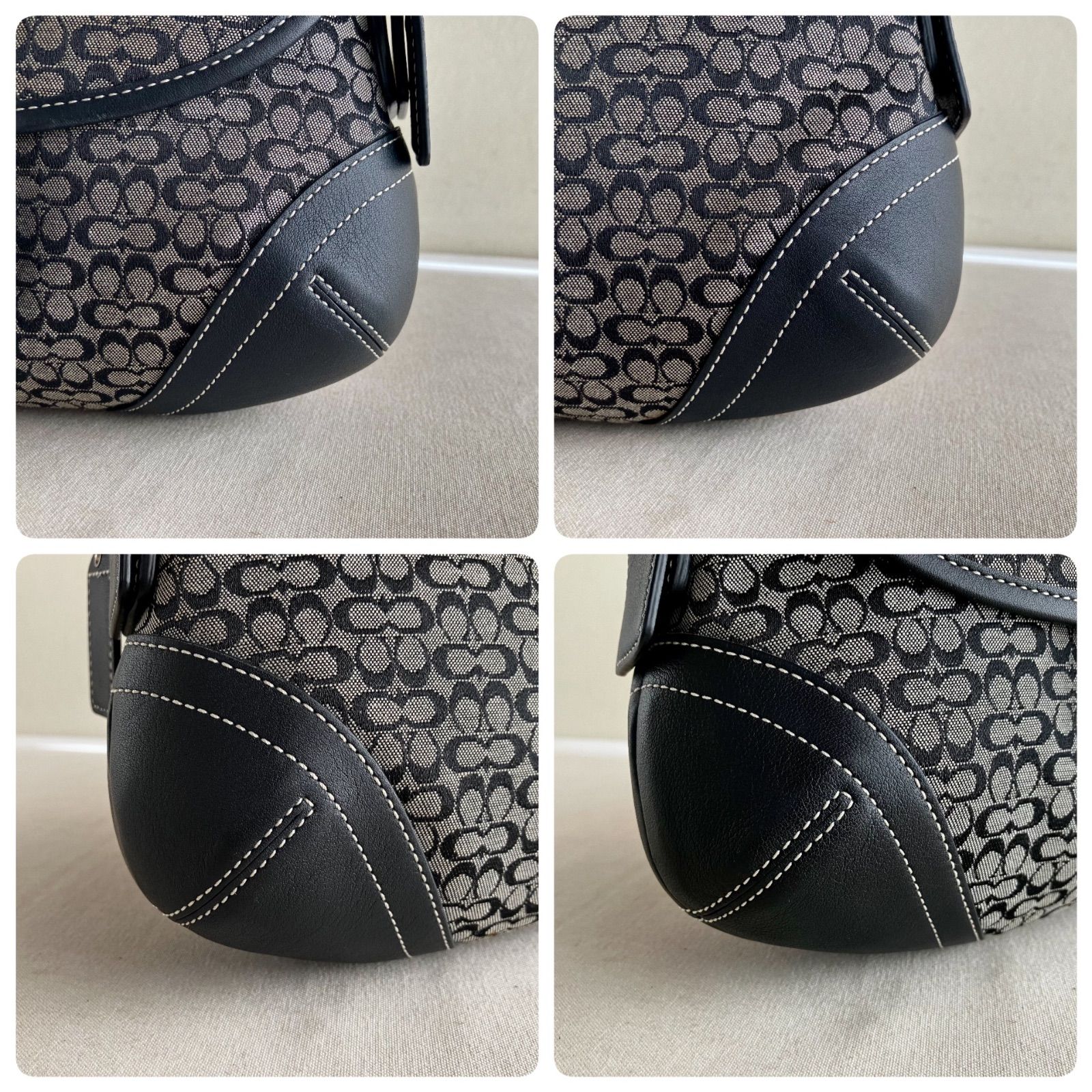 Coach Y2K Black Small Signature Buckle Soho Hobo Shoulder Bag 