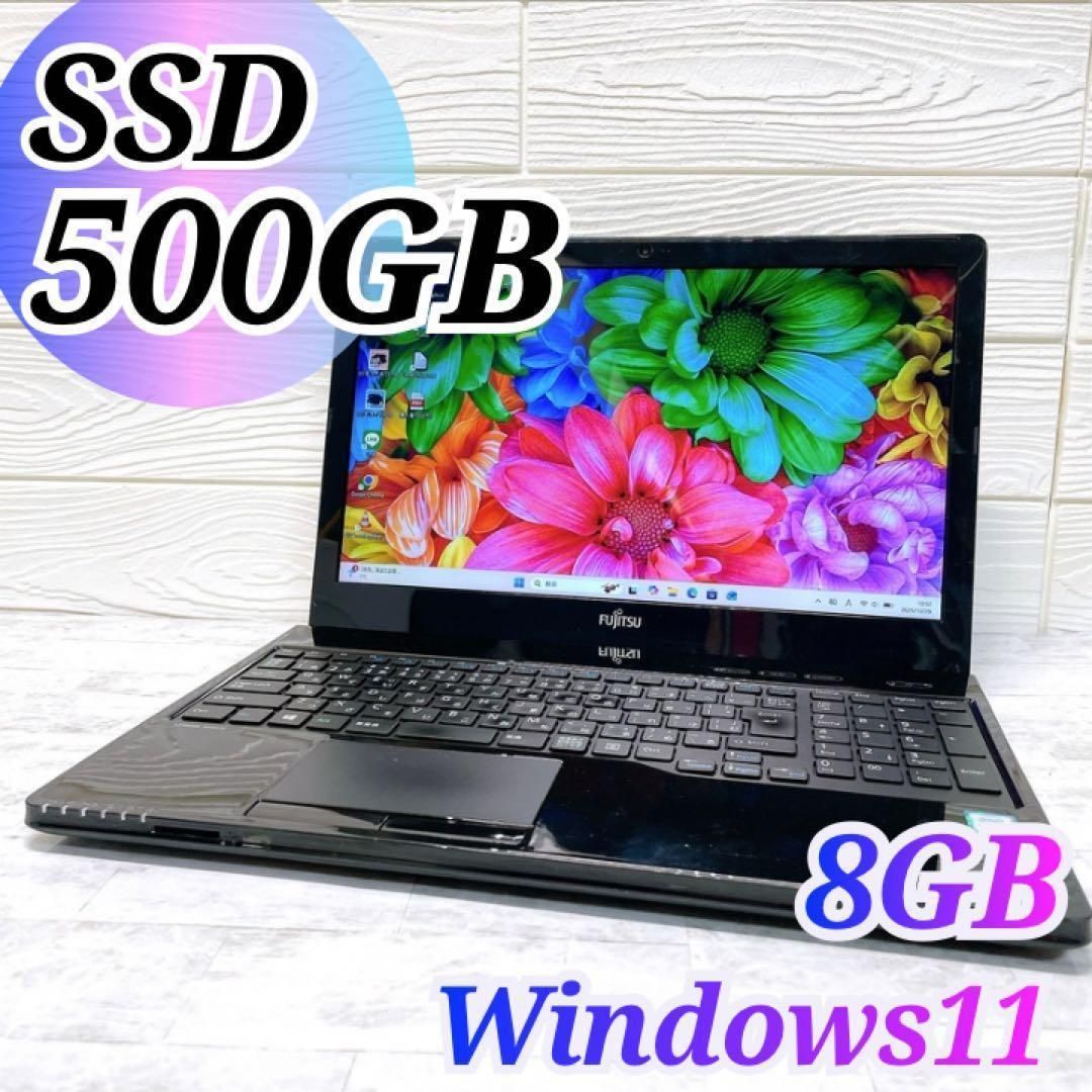 爆速✨大容量SSD500GB✨ Win11ノートパソコン カメラ オフィス - メルカリ