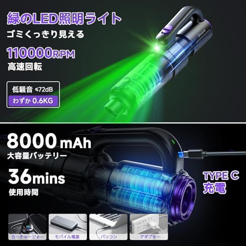 迅速に発送】掃除機 コードレス Bivark 28000pa超強力吸引【2025業界初