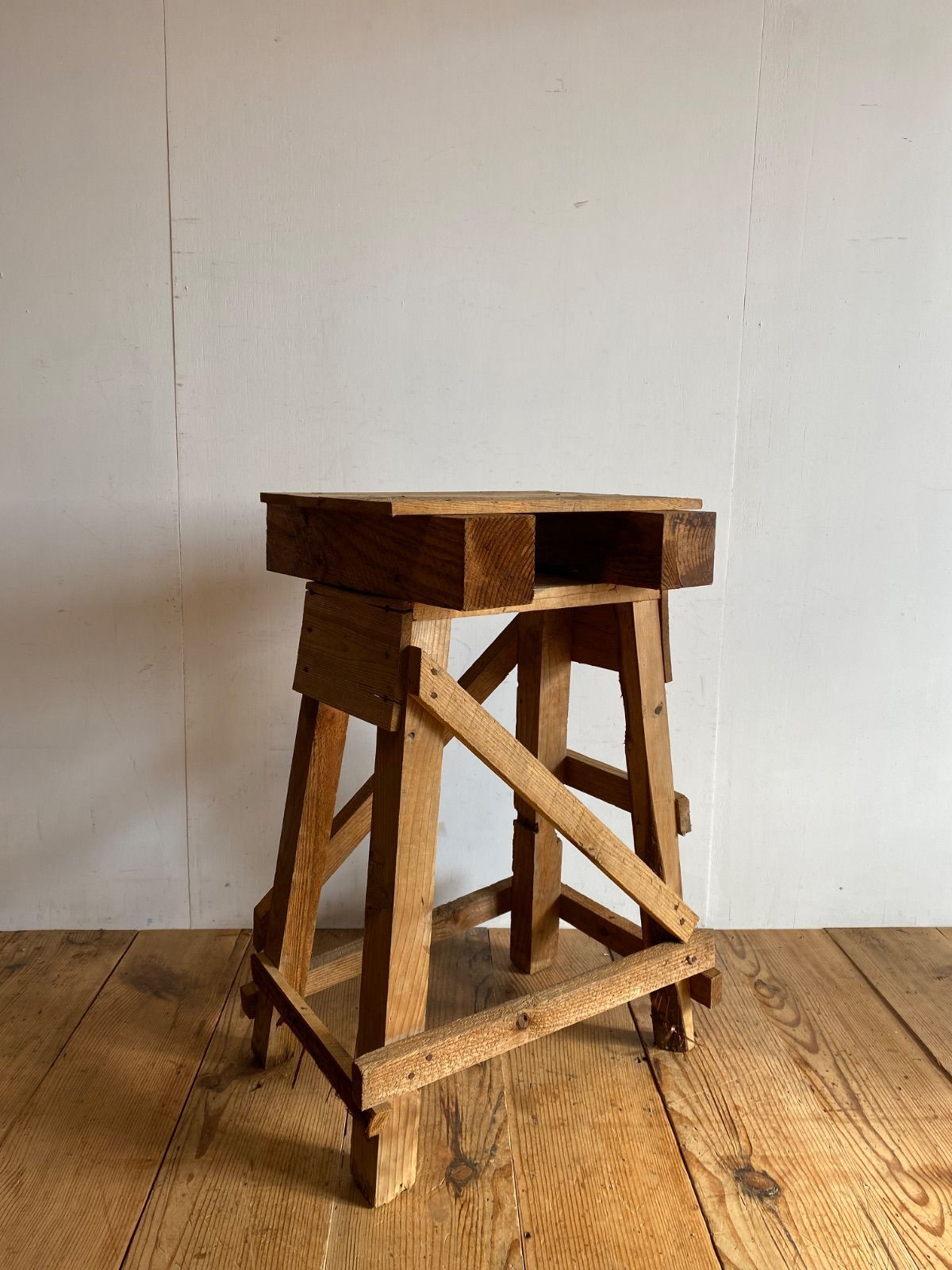 アンティーク 木製 展示台 花台 ディスプレイ サイドテーブル 店舗什器