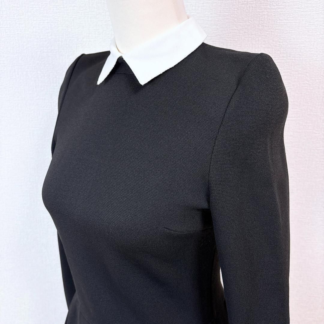 美品】FOXEY 長袖ワンピース 白襟 38 無地 チャコールグレー - メルカリ