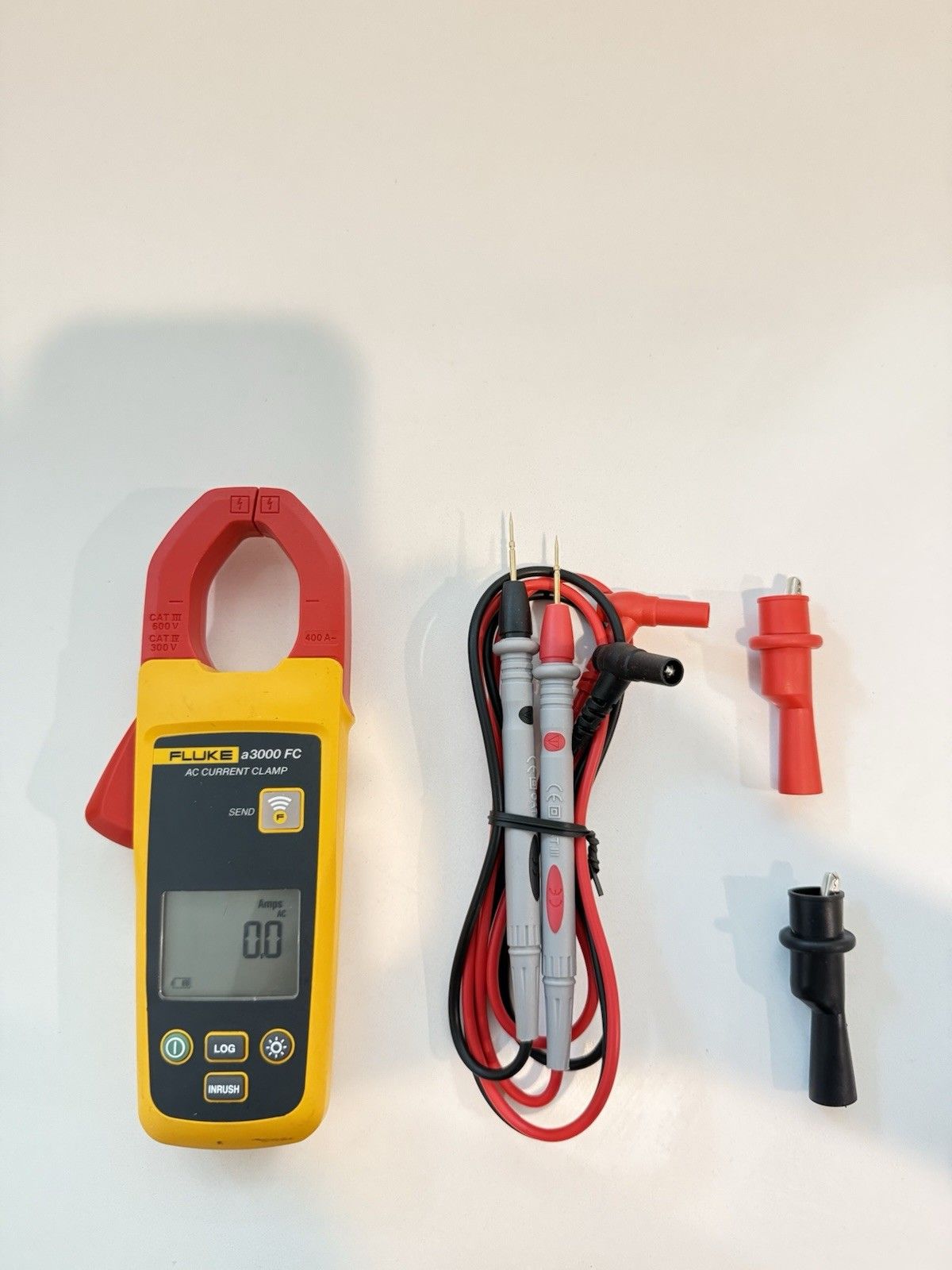 Fluke A 3000 FC AC CURRENT CLAMP W LEADS CLIPS SHIPS