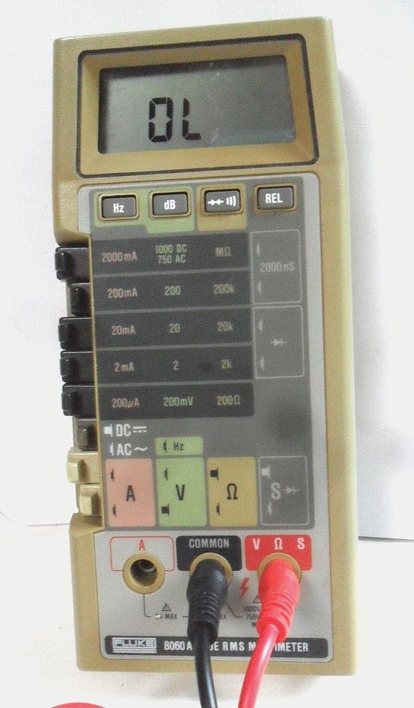 Vintage ed Fluke 8060 A Handheld Made Meter w Leads Multimeter Works