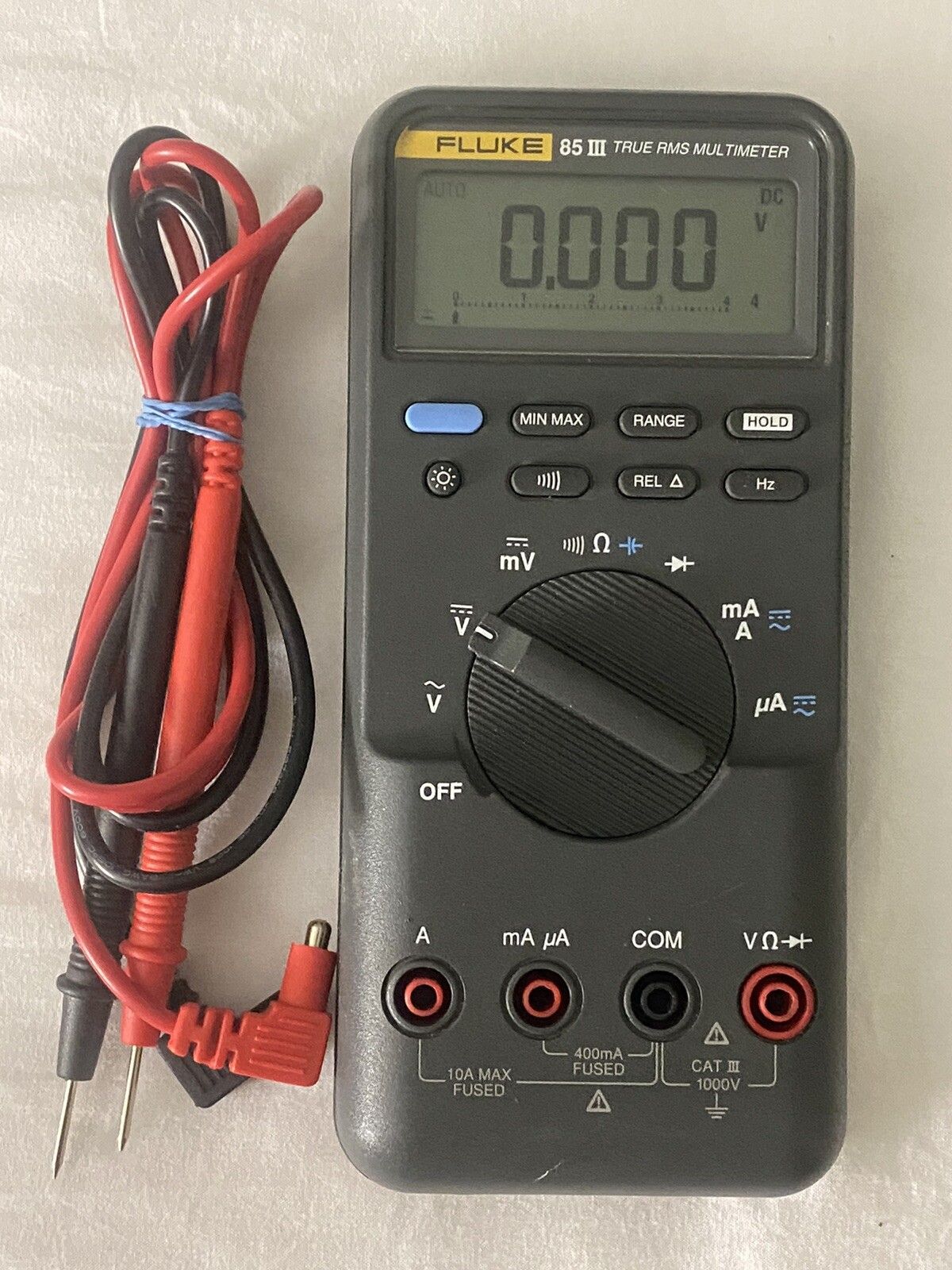 Fluke 85 III TRUE RMS Multimeter w Blacklight and Leads