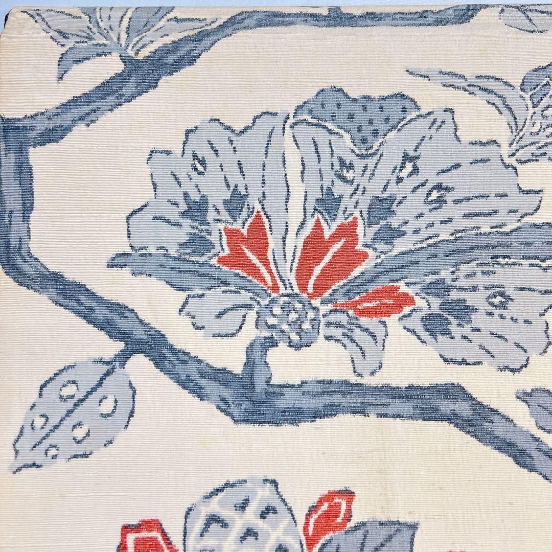 袋帯　正絹　紬　花模様　縦縞　唐花模様　着物　071tz 袋帯 正絹 紬 花模様 縦縞 唐花模様 着物 071tz 【公式通販】