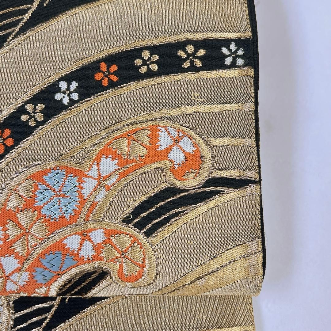 袋帯　正絹　金糸　波　七宝　亀甲　撫子　花模様　唐草模様　着物　063t 袋帯 正絹 金糸 波 七宝 亀甲 撫子 花模様 唐草模様 着物 063t 【公式