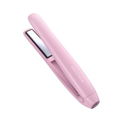 SALONIA サロニア コードレス ストレートアイロン 12 mm ヘアアイロン 機能搭載 軽量 前髪 ピンク ea 7 b 01 9