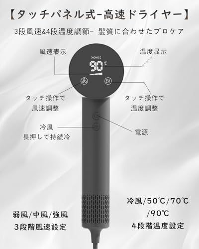 送料無料】ドライヤー 高速ヘアドライヤー 大風量 20s速乾 3億高濃度