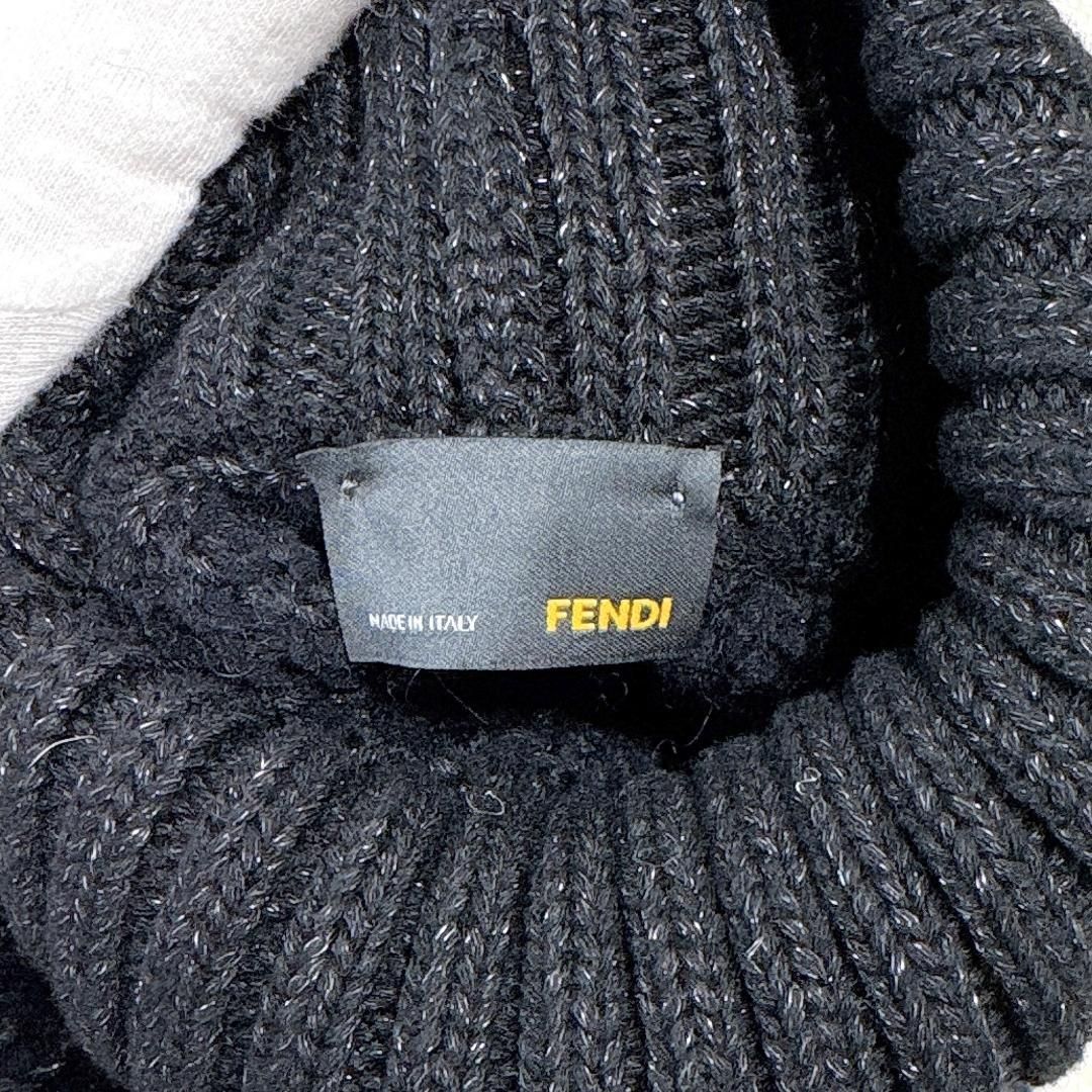 美品現行タグ】 FENDI タートルネックニットワンピース 40 ブラック