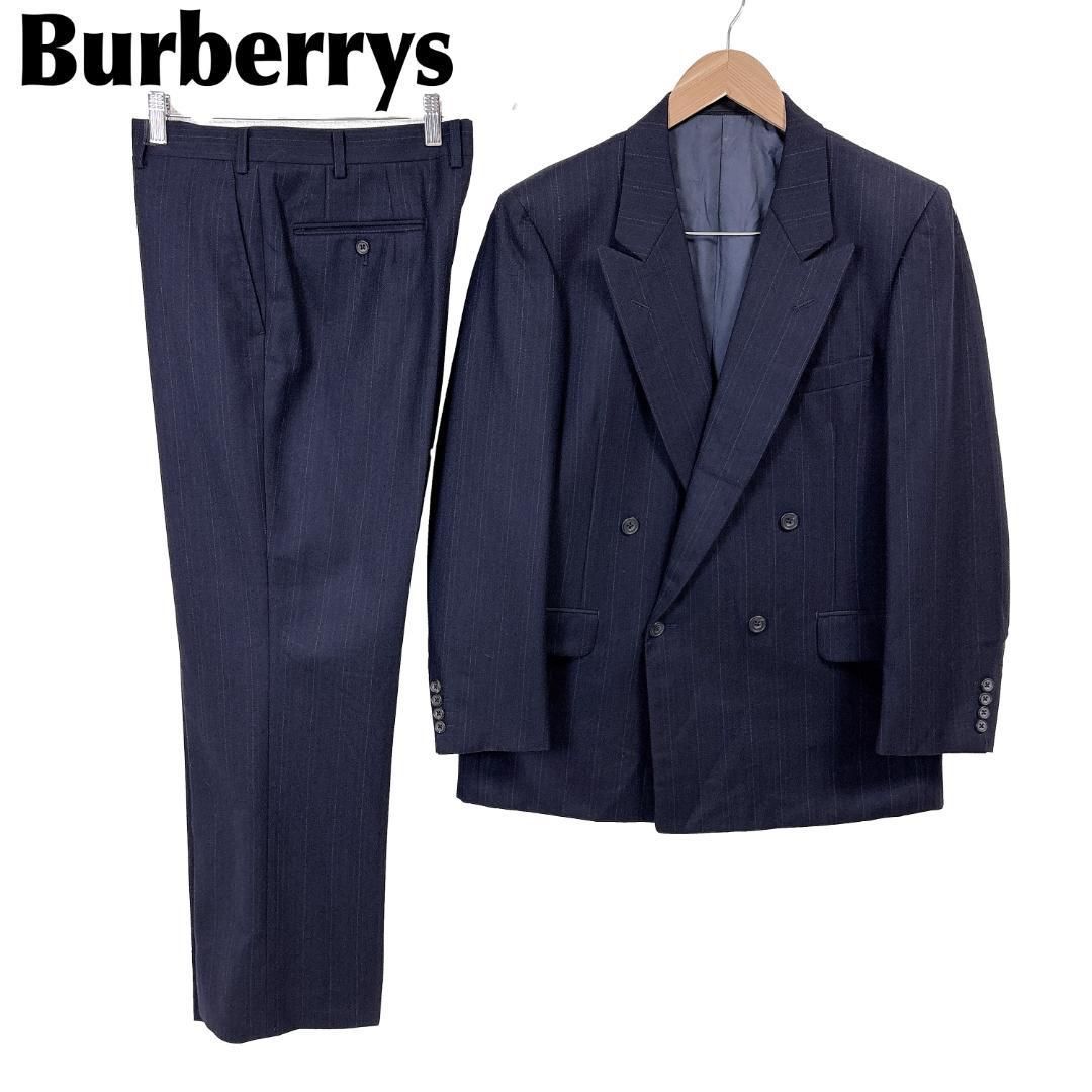 Burberrys スーツセットアップ ダブル 175A6 ネイビー ストライプ