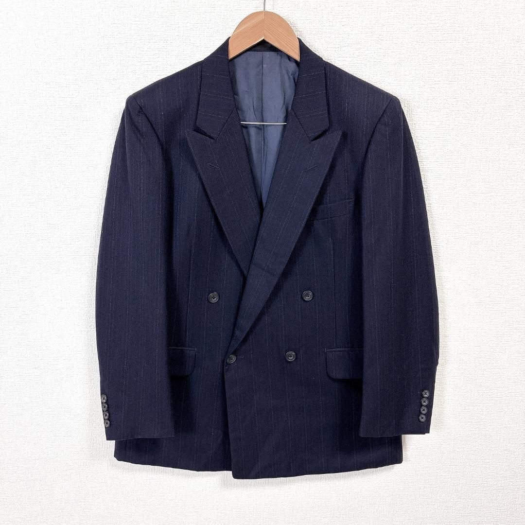 Burberrys スーツセットアップ ダブル 175A6 ネイビー ストライプ