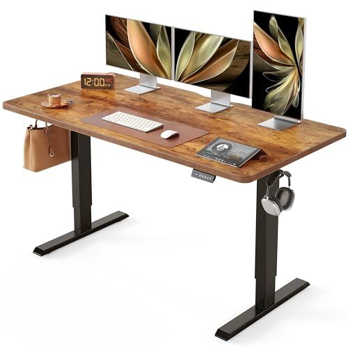 FEZIBO 昇降デスク 電動 昇降式デスク 幅120cm オフィスワークテーブル