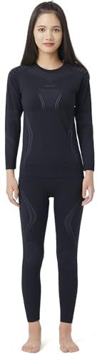 アクレイス スキー スポーツ インナー レディース 上下セット 防寒コンプレッションインナー 吸汗速乾 保温 防寒肌着 伸縮性 通気性 秋 冬用 スノーボード アウトドア ランニング 登山 アンダーウェア al 23015 s m le 6 cf 613 e 1