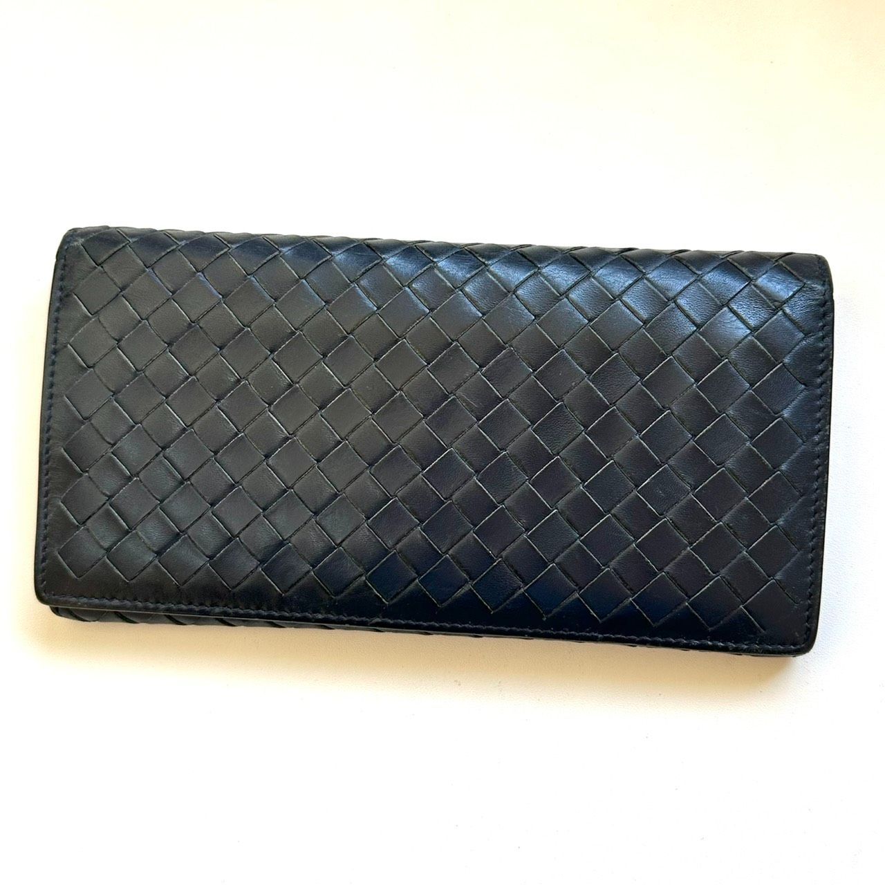 ボッテガヴェネタ BOTTEGA VENETA 長財布 イントレチャート ネイビー