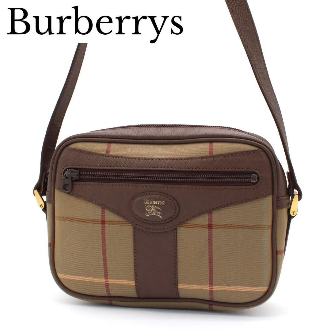 【美品】Burberry チェック柄 ショルダーバッグ 美品】BURBERRY チェック柄 ショルダーバッグ ヴィンテージ レザー