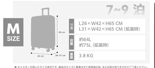 ダークグレー Mサイズ 耐衝撃 静音 ABS PC キャリーバッグ 軽量 機内持ち込み 前開き 拡張機能付き ファスナー キャリーケース フロントオープン スーツケース cd 464070