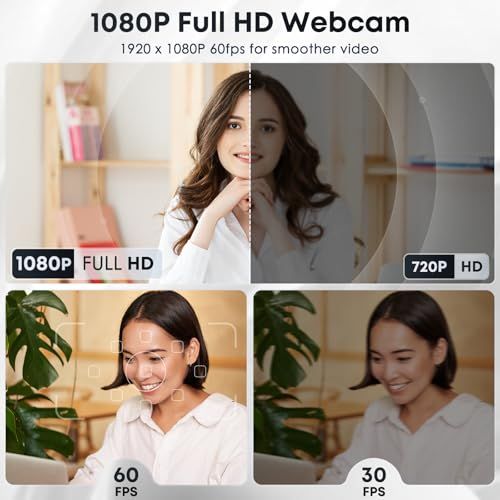 Webカメラ 1080 P フルHD マイク内蔵 ノイズキャンセリング プライバシーカバー付属 広角レンズ 自動光補正 USB接続 パソコン用 テレワーク WEB会議 Zoom Skype Teams対応 日本語説明書付属 215 acb 76