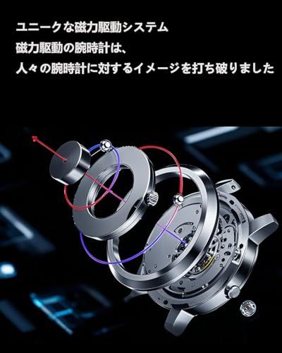 マグネット浮遊ボール式腕時計 男性向け