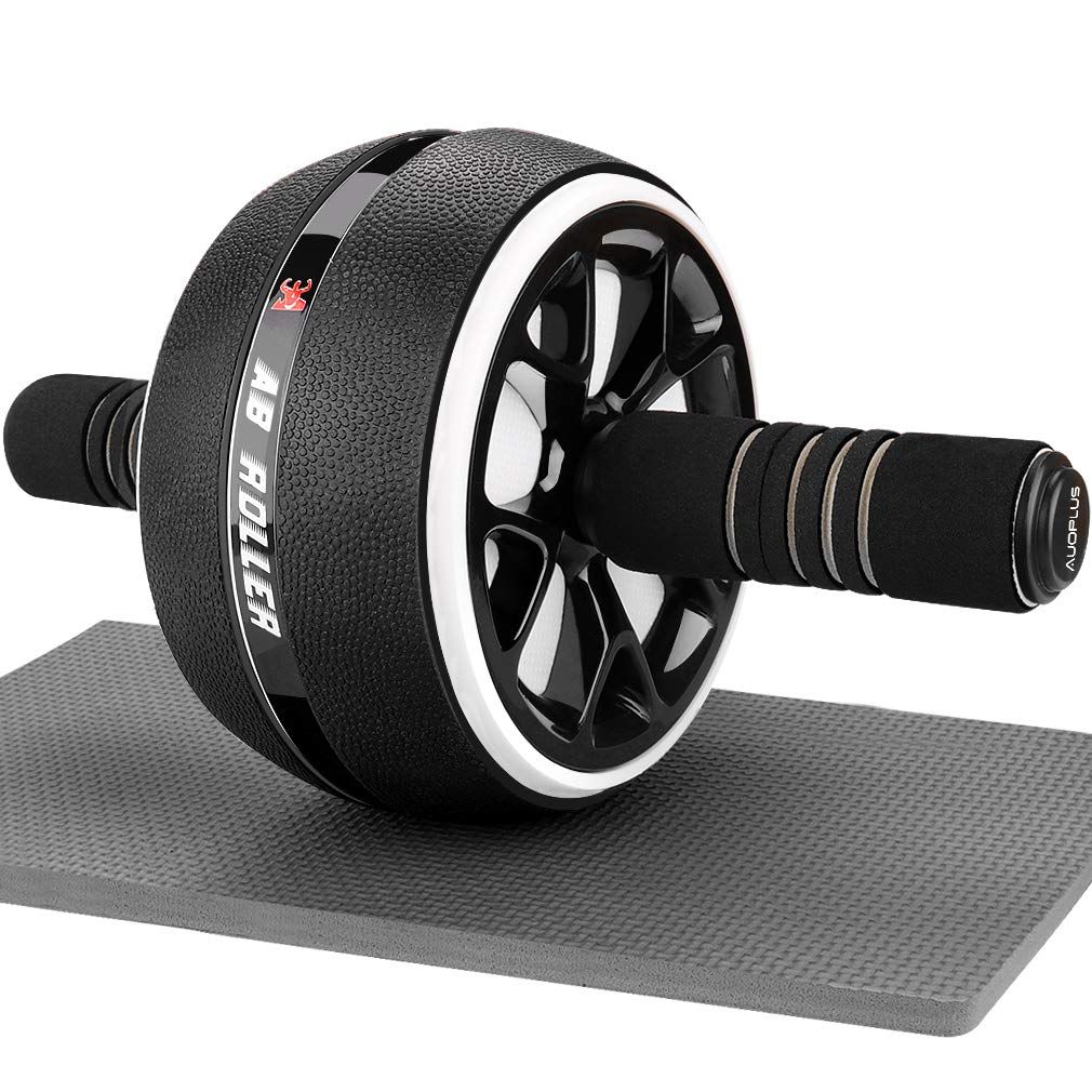 AUOPLUS 腹筋ローラー 膝マット付き アブホイール 静音 一輪 腹筋