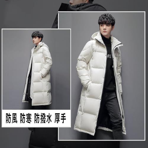 Aaronlive ダウンコート メンズ ロング コート 冬服 大きいサイズ 中綿 フード付き 厚手 暖かい ダウンジャケット 防水 防寒 防風 軽量 おしゃれ 男女兼用 アウトドア トップス 彡 e 8 a 6651