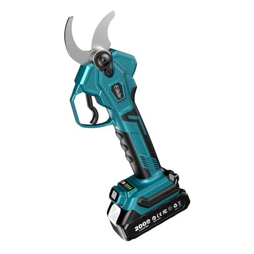 迅速に発送 Elikliv 充電式剪定ばさみ 電動剪定バサミ 電動ハサミ ブラシレスモーター採用 切断直径40 mm 4段階開き角度調整 高枝切りの延長ポールと接続 LEDディスプレイ搭載 軽量 ポータブル電動剪定ばさみ 電動枝切りバ cc 6 e 18 fc