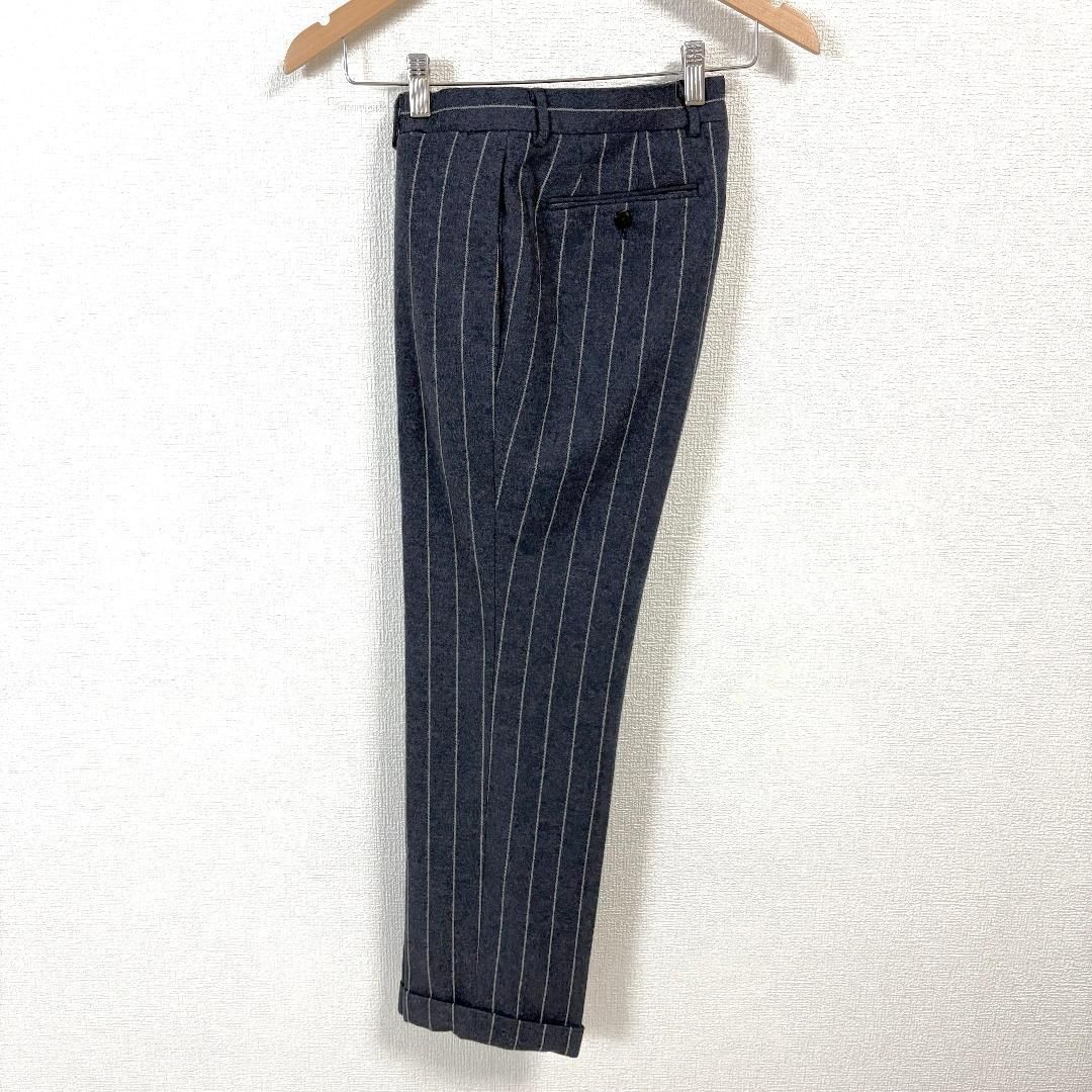 美品】 BEAMS F ウールスーツセットアップ 88 ネイビー ストライプ