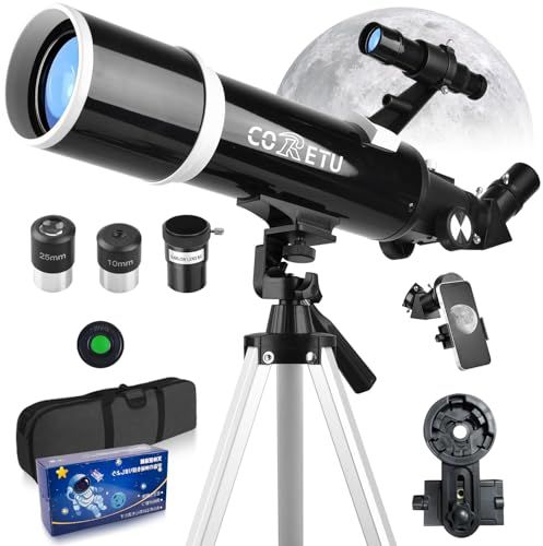 天体望遠鏡 子供 初心者 70 mm大口径 500 mm焦点距離 350倍 土星の輪が見える 150倍以上 天体観測 屈折式 スマホ撮影 軽量 望遠鏡 操作簡単 てんたいぼうえんきょう 伸縮式三脚 スマホアダプター 収納バック 入門機 月見 クレ d 14 ab 104