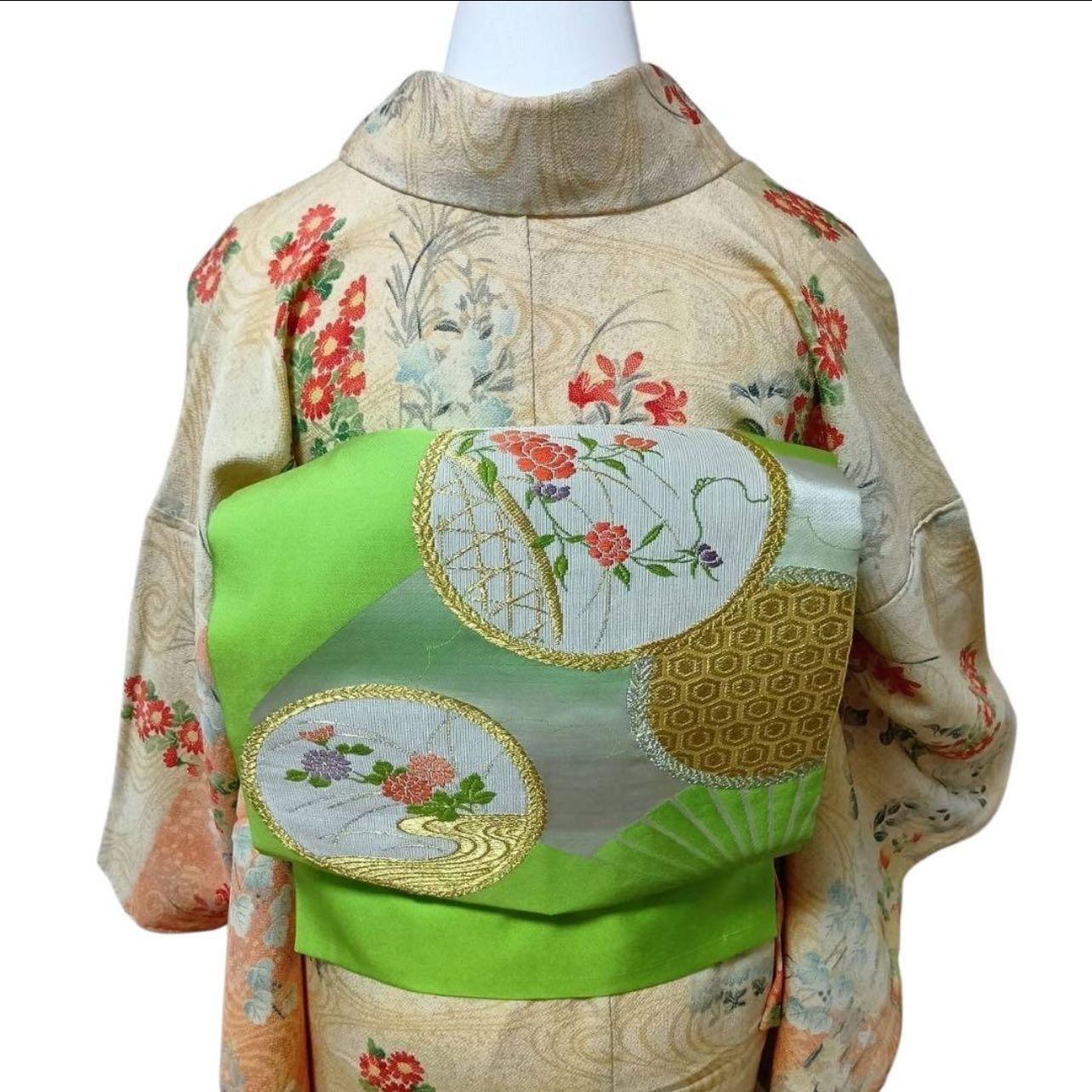 美品 袷 正絹 友禅 訪問着 フルセット - メルカリ