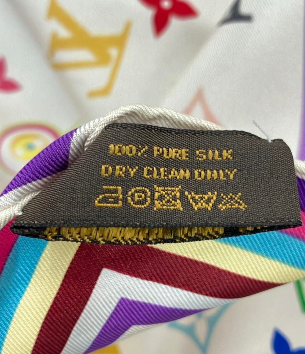 ルイ・ヴィトン 村上隆 スカーフ シルク 100% モノグラム マルチカラー