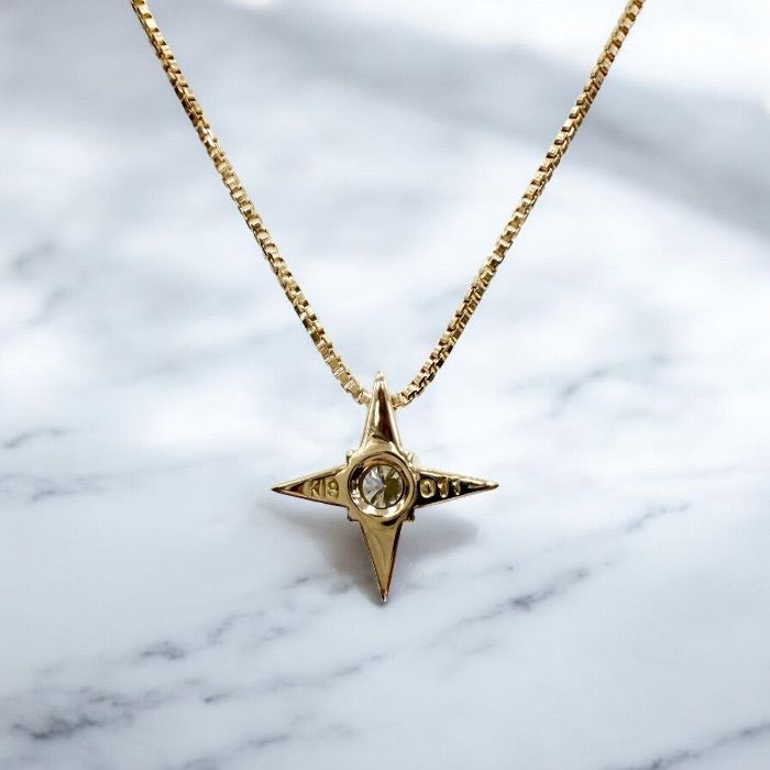 K18 天然 ダイヤモンド 0.11ct ネックレス - メルカリ