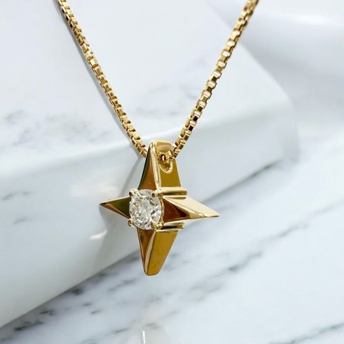 K18 天然 ダイヤモンド 0.11ct ネックレス - メルカリ