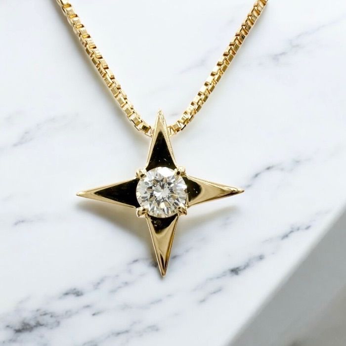 K18 天然 ダイヤモンド 0.11ct ネックレス - メルカリ