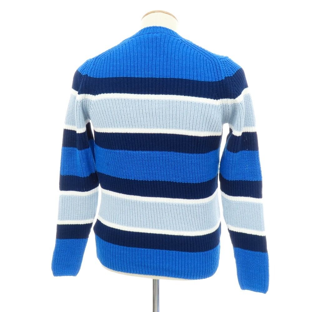 新品】ザノーネ ZANONE ミドルゲージ コットン ボーダー クルーネック