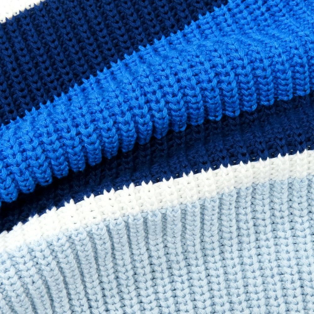 新品】ザノーネ ZANONE ミドルゲージ コットン ボーダー クルーネック