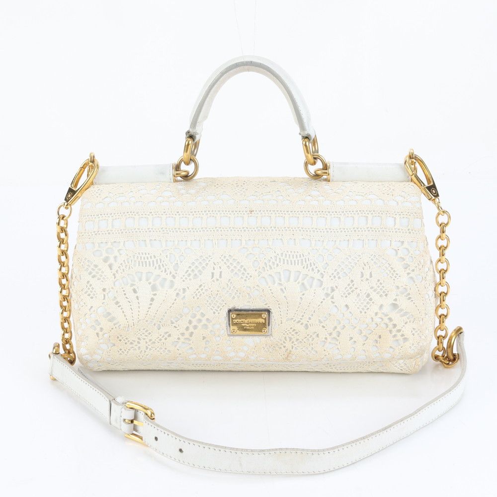D&G ドルチェアンドガッバーナ シシリー レース チェーン レザー D&G ドルチェアンドガッバーナ シシリー レース チェーン レザー