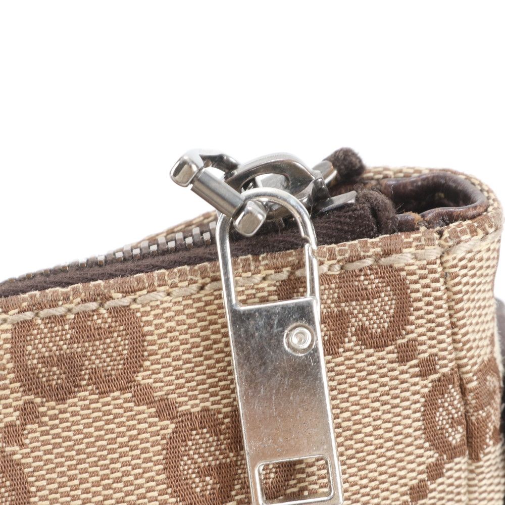 美品 グッチ GGキャンバス 110054 レザー ショルダーバッグ 斜め掛け