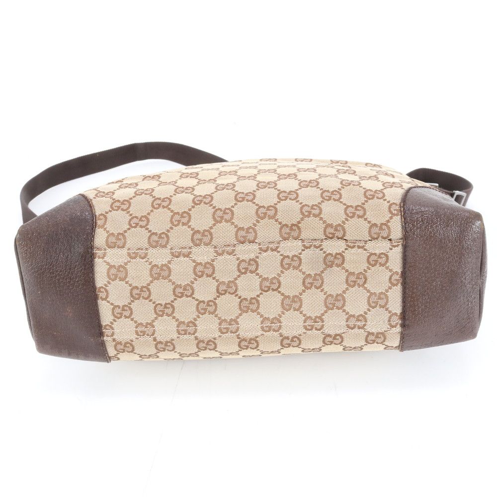 グッチ GG柄 キャンバス×レザー ショルダー メッセンジャー バッグ 茶色 美品 グッチ GGキャンバス 110054 レザー ショルダーバッグ 斜め掛け