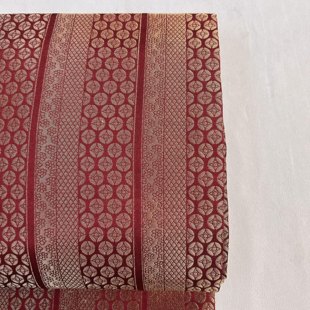 名古屋帯　鳳凰　花模様　レッド　着物　072t 名古屋帯 鳳凰 花模様 レッド 着物 072t 【公式通販】