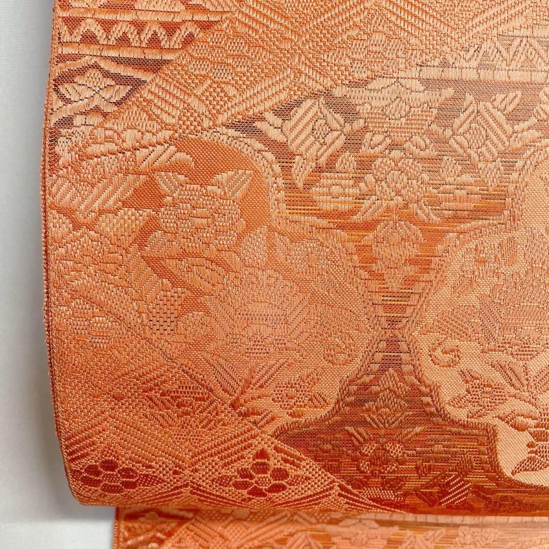 名古屋帯 唐花模様 裂取 ピンク 着物 111t 【公式通販】