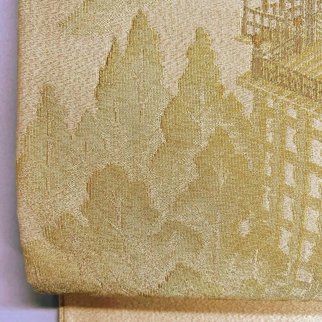 袋帯 金糸 清水寺 京名所 森林 ゴールド 山景 着物 112t - メルカリ