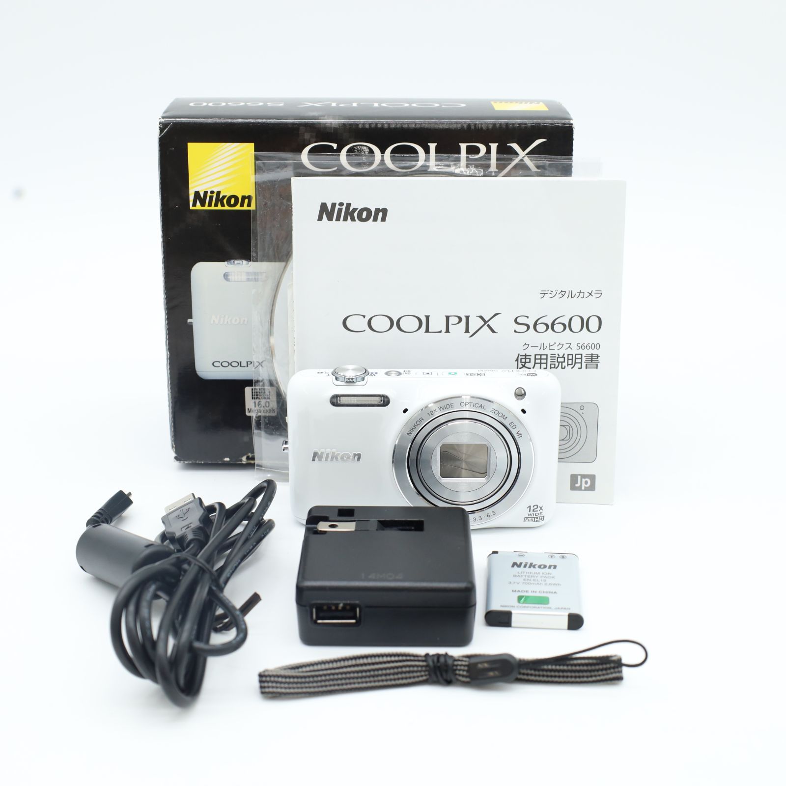 Nikon COOLPIX S6600 コンパクトデジタルカメラ ホワイト 本体 ≪美品 