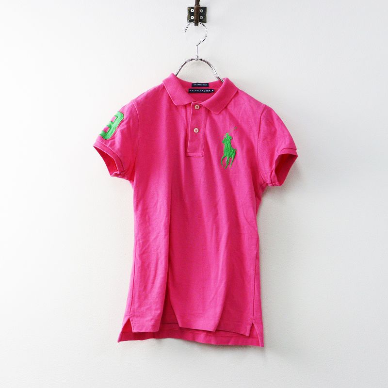 ラルフローレン RALPH LAUREN ビッグポニー刺繍 ポロシャツ M＼ピンク