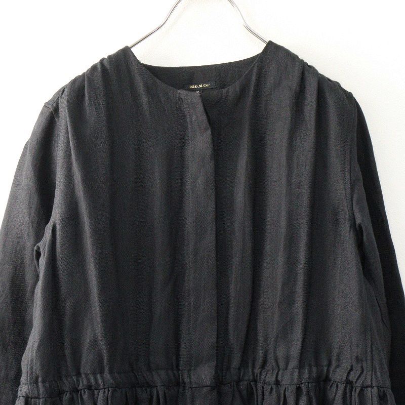 オールドマンズテーラー R&D.M.Co- リネンノーカラーギャザー  