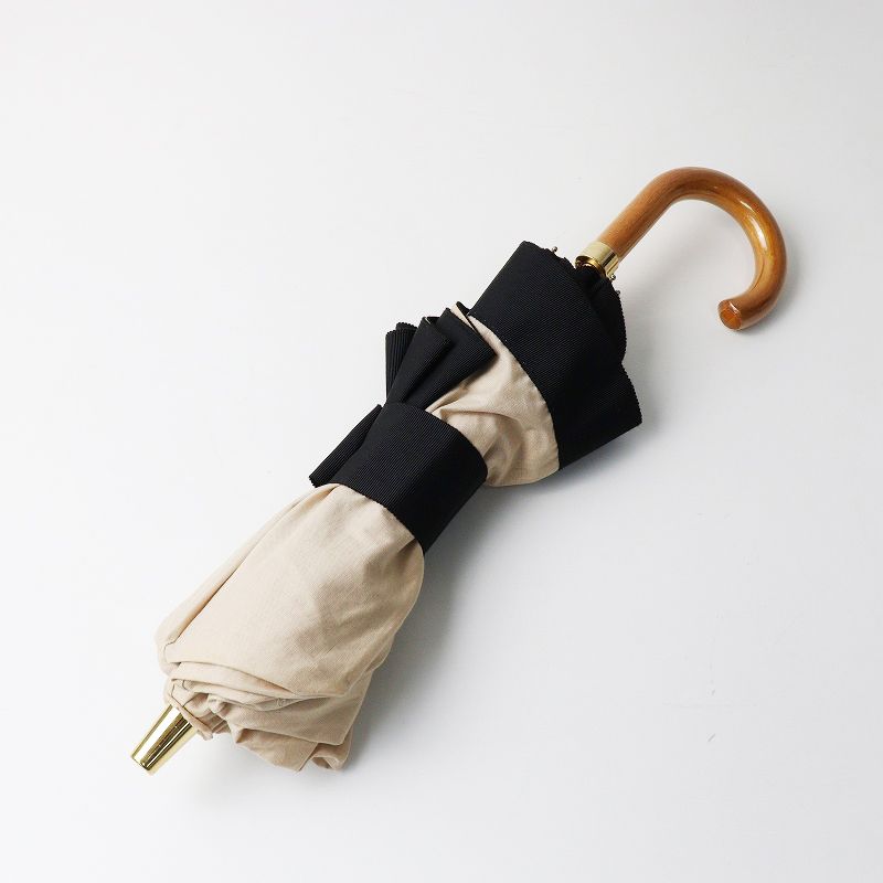 Athena New York アシーナニューヨーク 日傘　ベージュネイビー アシーナニューヨーク Athena New York 晴雨兼用 折りたたみ日傘