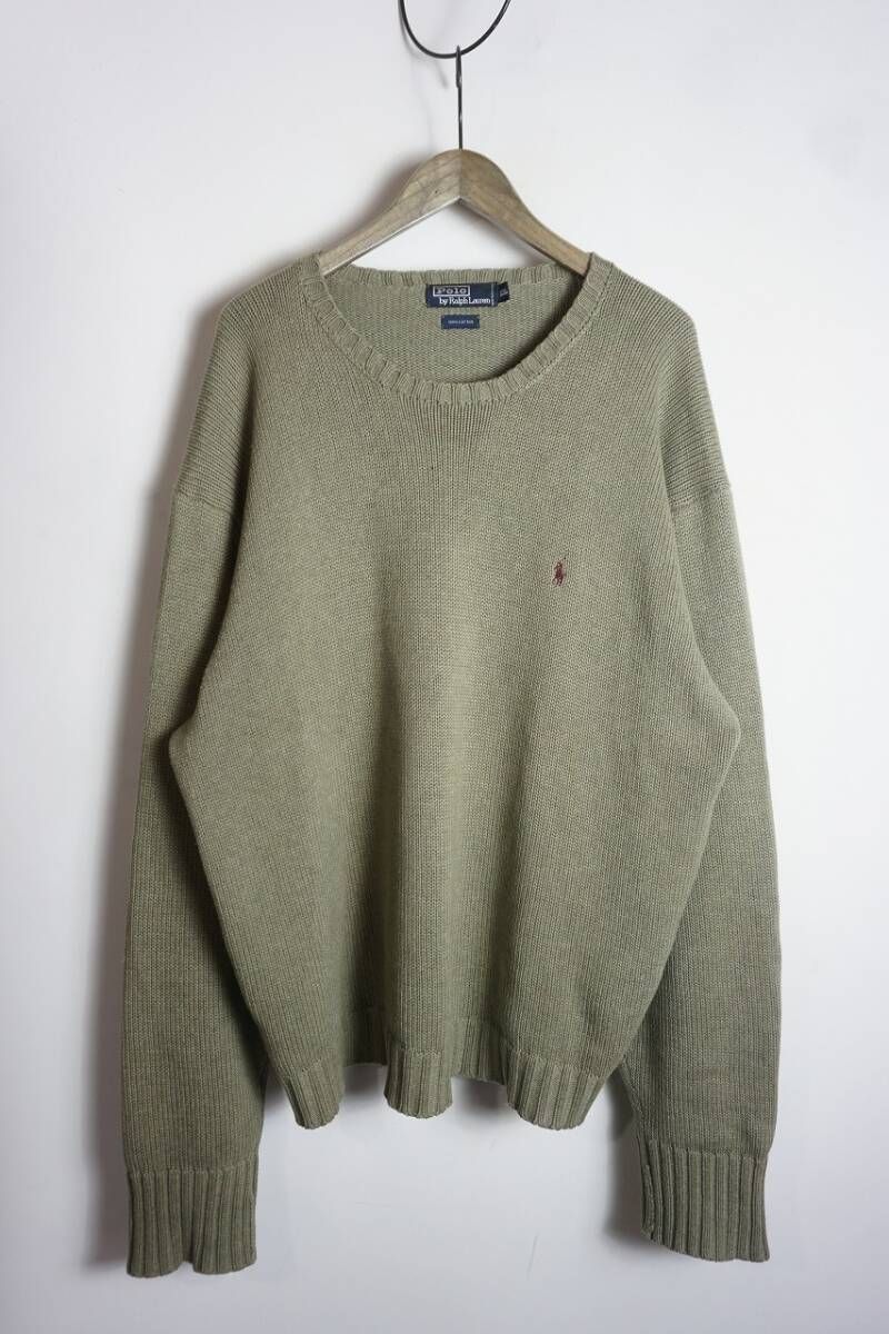 希少 90s POLO Ralph Lauren ポロ ラルフローレン コットン ニット