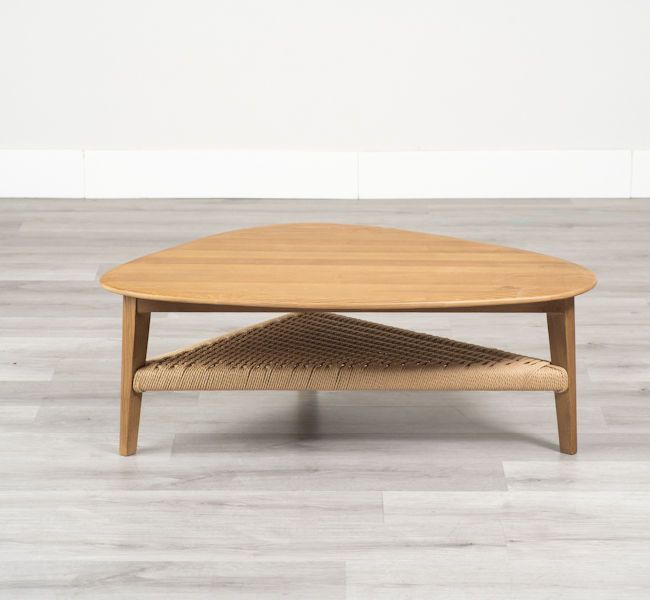 無垢材とペーパーコードの組み合わせ リビングテーブル幅100cm