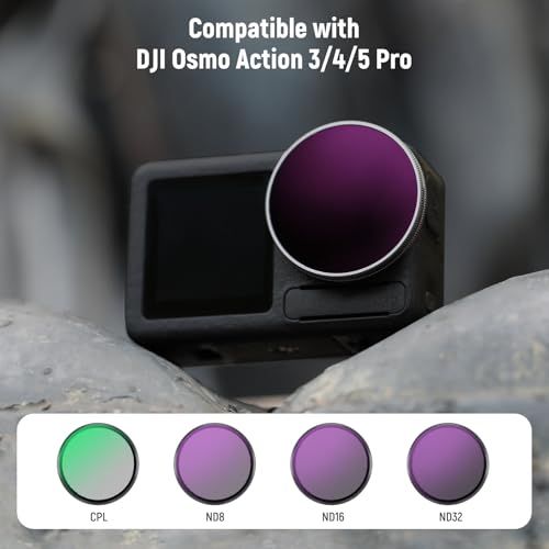 NEEWER スナップオンNDフィルターセット コンパチブル DJI Osmo Action 3 4 5 Pro ND 8 16 32 CPL 超薄型 複数コーティングHDガラス 減光フィルター 偏光フィルター アクションカメラフ e 18 bb 119