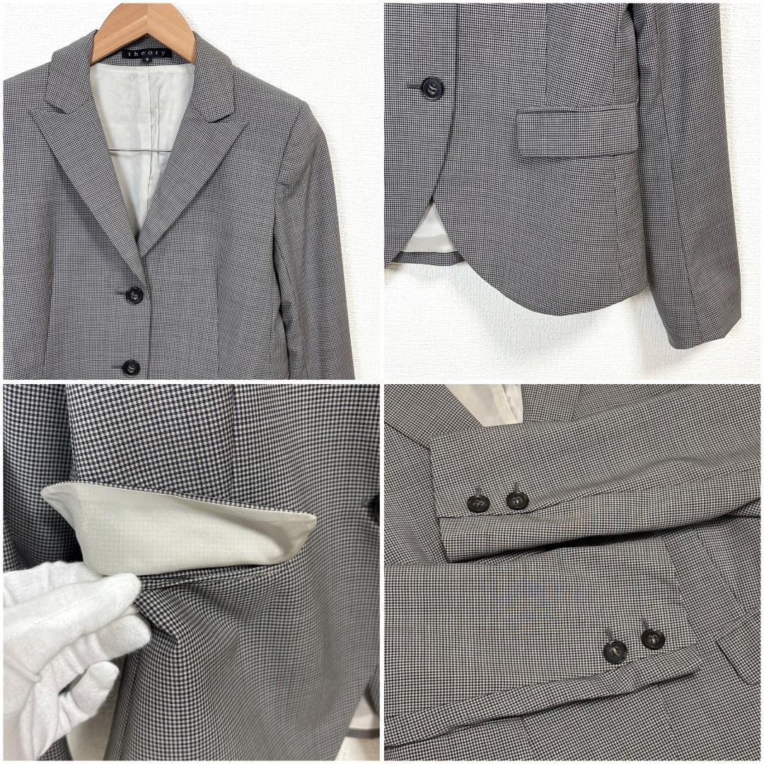 美品】 Theory パンツスーツセットアップ 2 グレー ギンガムチェック 