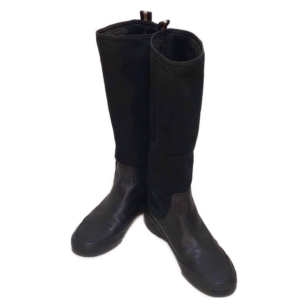 BALLY*バリー ロングブーツ　レザー　ブラック　ローヒール　37.5 良品 BALLY バリー レザー ロング ブーツ シューズ 靴 バックジップ